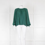 Ulla Johnson Forest Green Plisse Aidy Jadeite Blouse