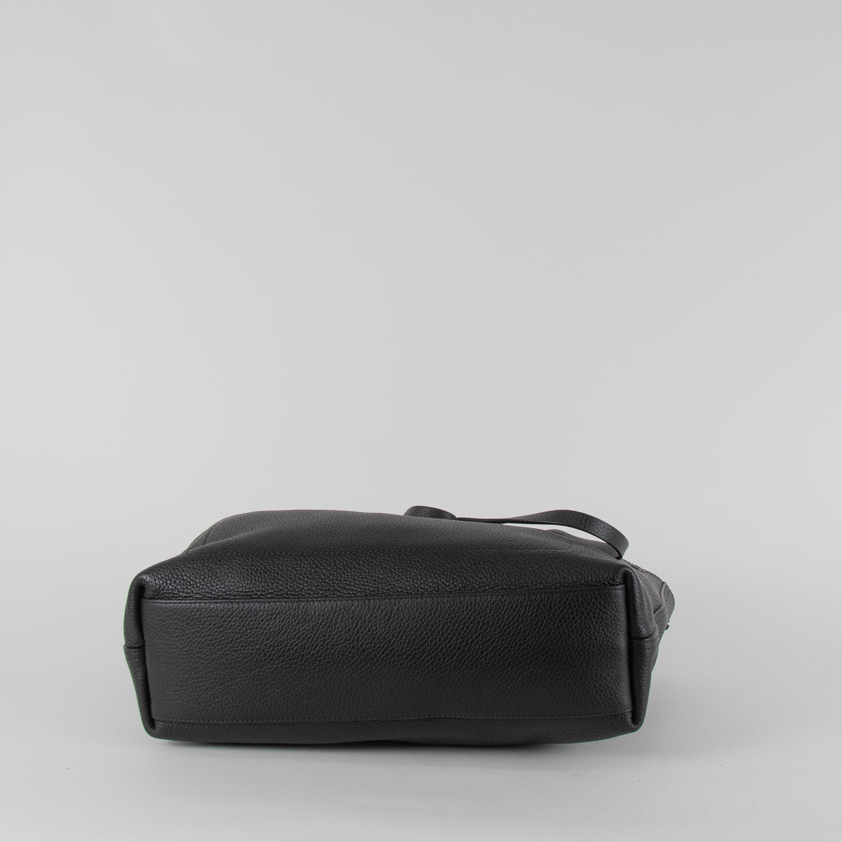 Longchamp Le Roseau Essential Black Grained Leather Tote Bag