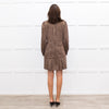 Sandro Brown Flower Print Long Sleeve Dress
