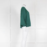Ulla Johnson Forest Green Plisse Aidy Jadeite Blouse