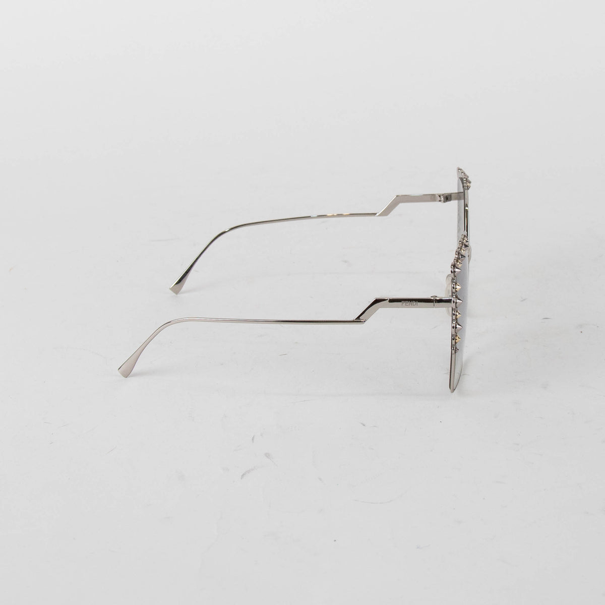 Fendi Silver Square Sunglasses with Diamante Trim