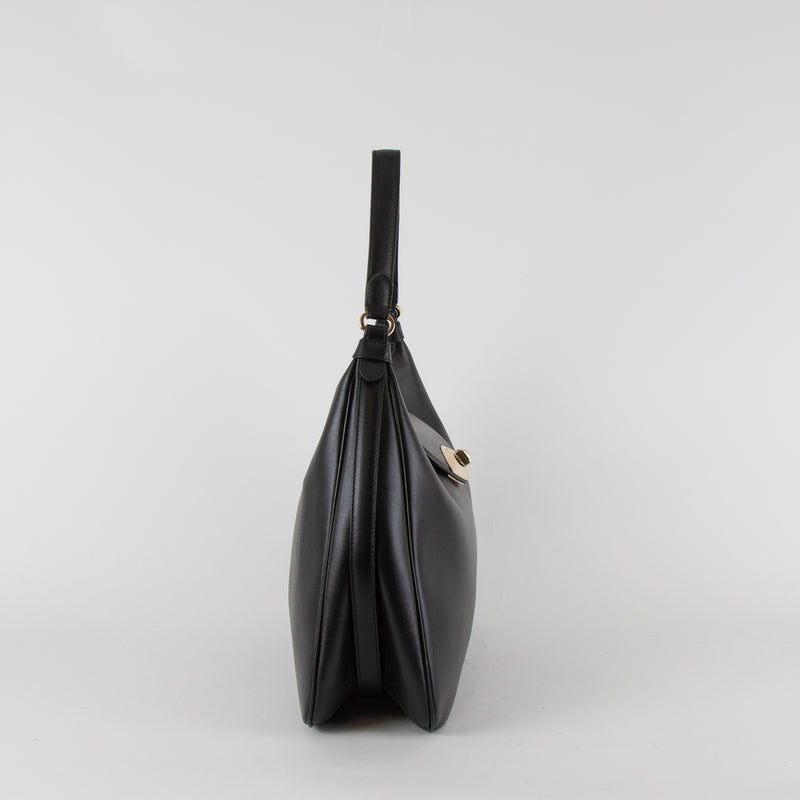 Furla Black Leather Eye Hobo Tote