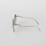 Fendi Silver Square Sunglasses with Diamante Trim