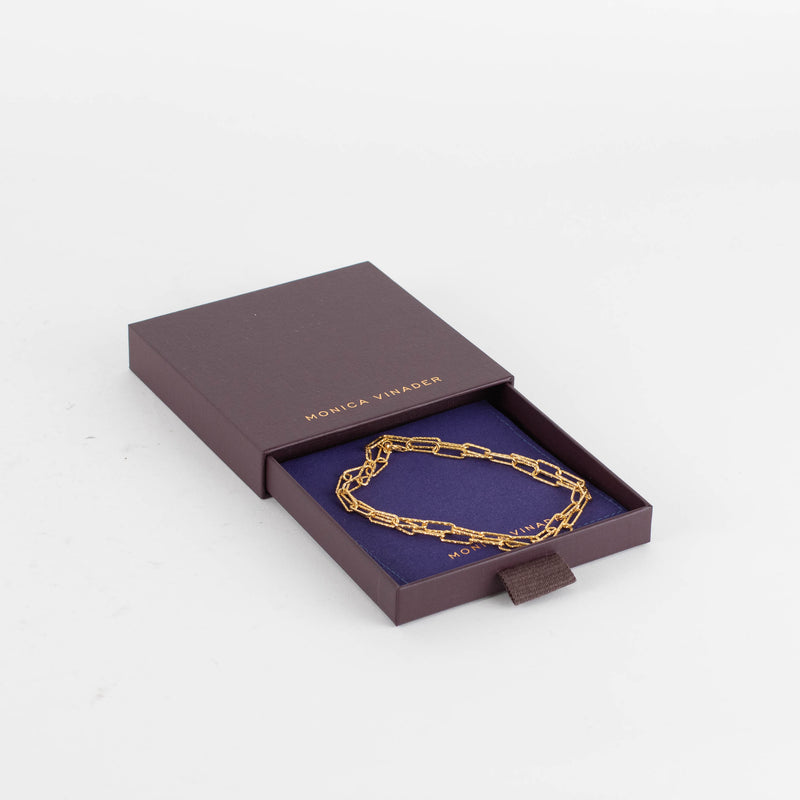 Monica Vinader Gold Plated Faceted Paper Link Chain Necklace