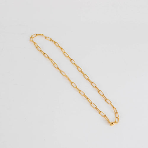 Monica Vinader Gold Plated Faceted Paper Link Chain Necklace