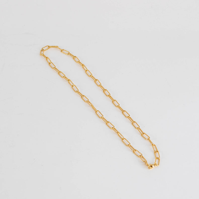 Monica Vinader Gold Plated Faceted Paper Link Chain Necklace