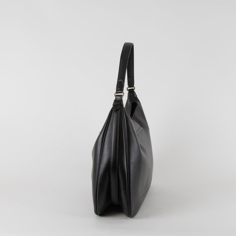 Furla Black Leather Eye Hobo Tote