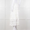Farm Rio White Cotton Broderie Anglaise Midi Skirt