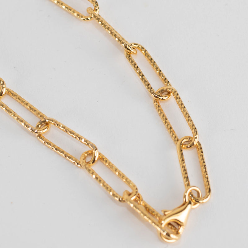 Monica Vinader Gold Plated Faceted Paper Link Chain Necklace