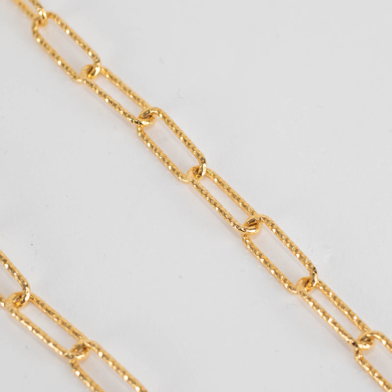 Monica Vinader Gold Plated Faceted Paper Link Chain Necklace