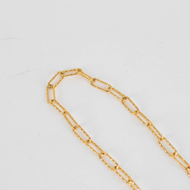 Monica Vinader Gold Plated Faceted Paper Link Chain Necklace