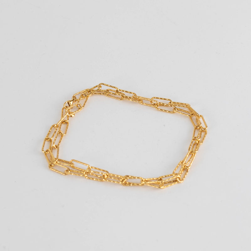 Monica Vinader Gold Plated Faceted Paper Link Chain Necklace