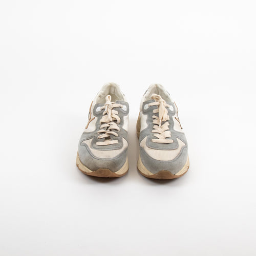 Golden Goose Cream Grey Glitter Detail Back Trainers