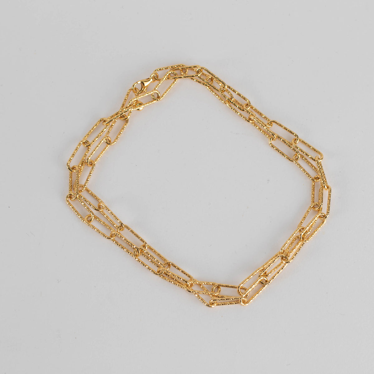 Monica Vinader Gold Plated Faceted Paper Link Chain Necklace