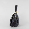 Abro Navy Leather Satchel Bag with Adjustable
