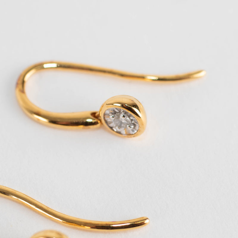 Monica Vinader 18ct Gold Plated Lab Grown Illusion Drop Earrings