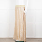 Marie France Van Damme Gold Silk Chiffon Maxi Skirt
