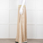 Marie France Van Damme Gold Silk Chiffon Maxi Skirt