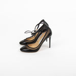 Jimmy Choo Black Mesh Trim Lace Up Ankle Heels