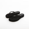 Porte & Paire Black Suede Platform Flip Flops