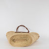 Castaner Raffia Bag with Logo Patch and Braided Handles