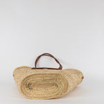 Castaner Raffia Bag with Logo Patch and Braided Handles