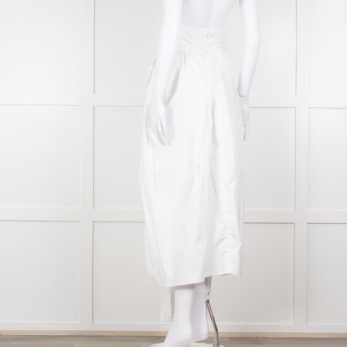 Cecilie Bahnsen White Cotton Belted Full Skirt