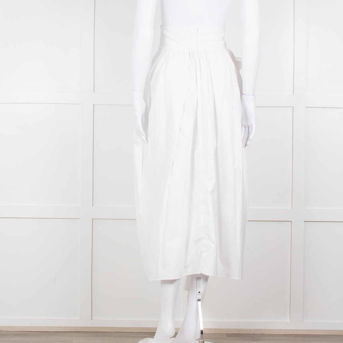 Cecilie Bahnsen White Cotton Belted Full Skirt