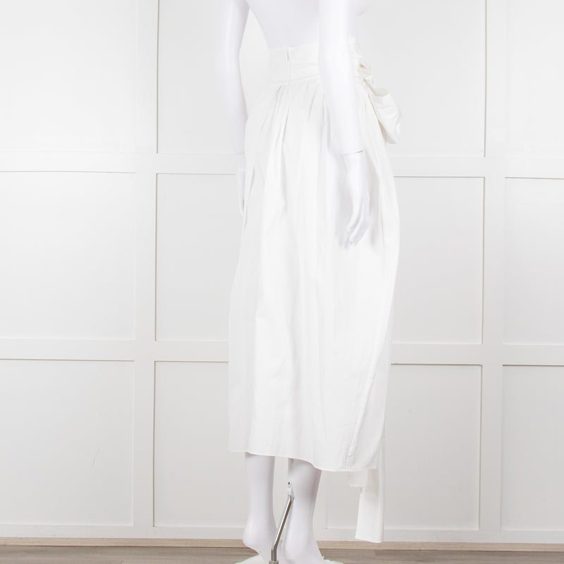 Cecilie Bahnsen White Cotton Belted Full Skirt