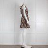 Ulla Johnson Cream Purple Print Cotton Frill Detail Short Dress