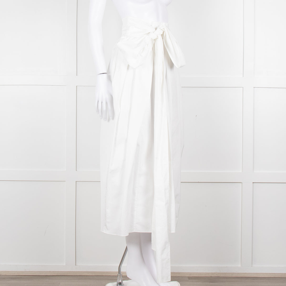 Cecilie Bahnsen White Cotton Belted Full Skirt