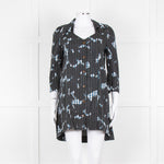 Vivienne Westwood Black Blue Geometric Print Cotton Mini Shirt Dress