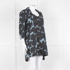 Vivienne Westwood Black Blue Geometric Print Cotton Mini Shirt Dress