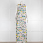 Missoni Grey Green Yellow Geometric Print Sleeveless Dress