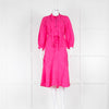 Cefinn Daria Pink Pussy Bow Midi Dress