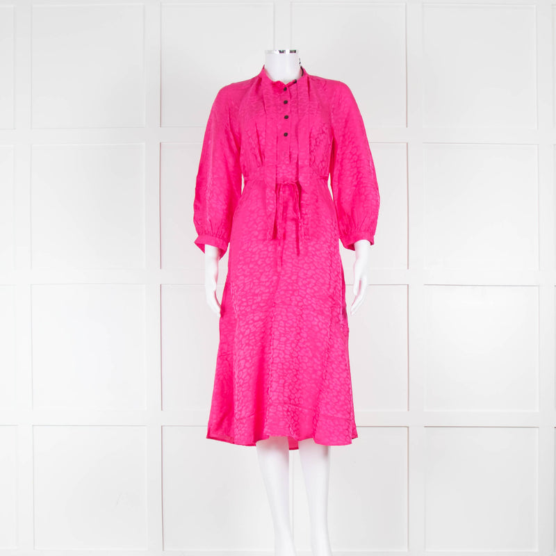 Cefinn Daria Pink Pussy Bow Midi Dress