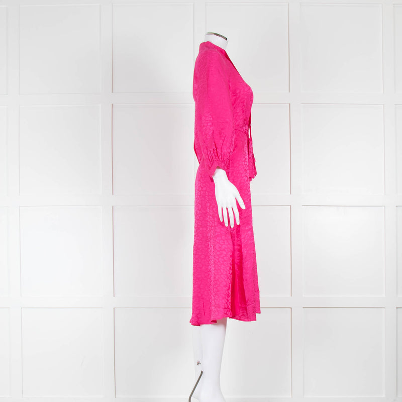 Cefinn Daria Pink Pussy Bow Midi Dress