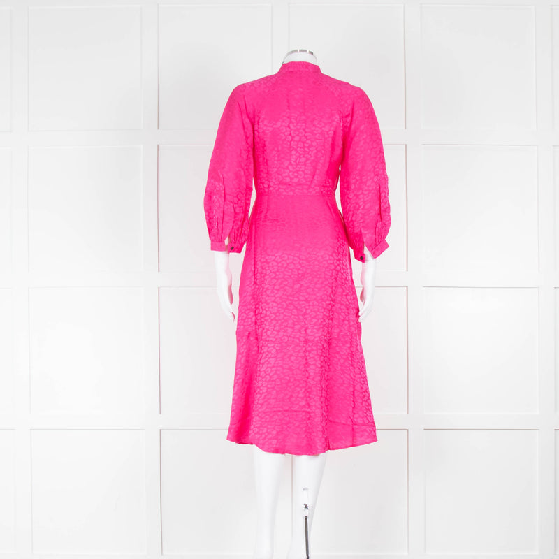Cefinn Daria Pink Pussy Bow Midi Dress