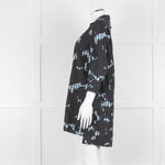 Vivienne Westwood Black Blue Geometric Print Cotton Mini Shirt Dress
