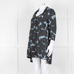 Vivienne Westwood Black Blue Geometric Print Cotton Mini Shirt Dress