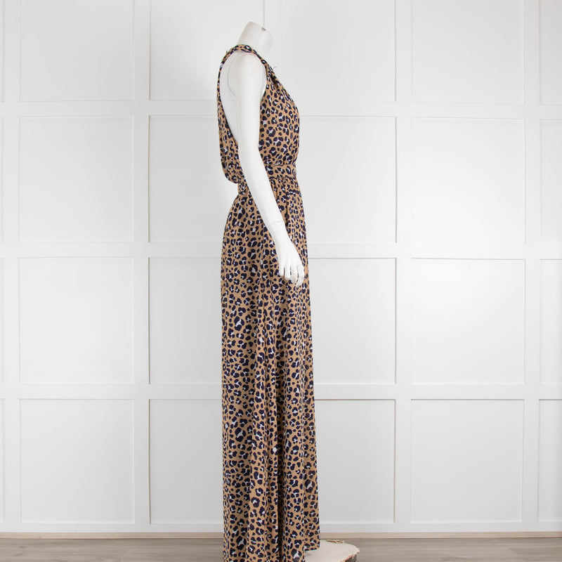 Michael by Michael Kors Leopard Print Halterneck Maxi Dress