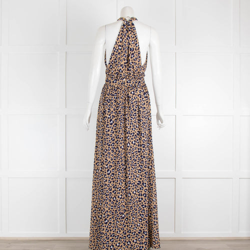 Michael by Michael Kors Leopard Print Halterneck Maxi Dress