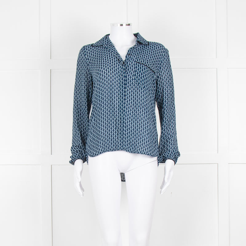 Baum Und Pferdgarten Blue Cream Navy Print Blouse