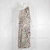 Paula Hermanny Cream Leopard Print One Shoulder Dress
