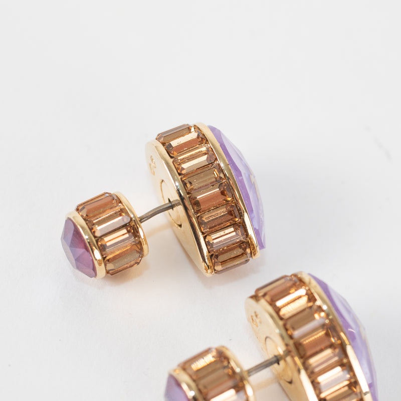 Swarovski Gold Lilac Tear Shape Stud Earrings