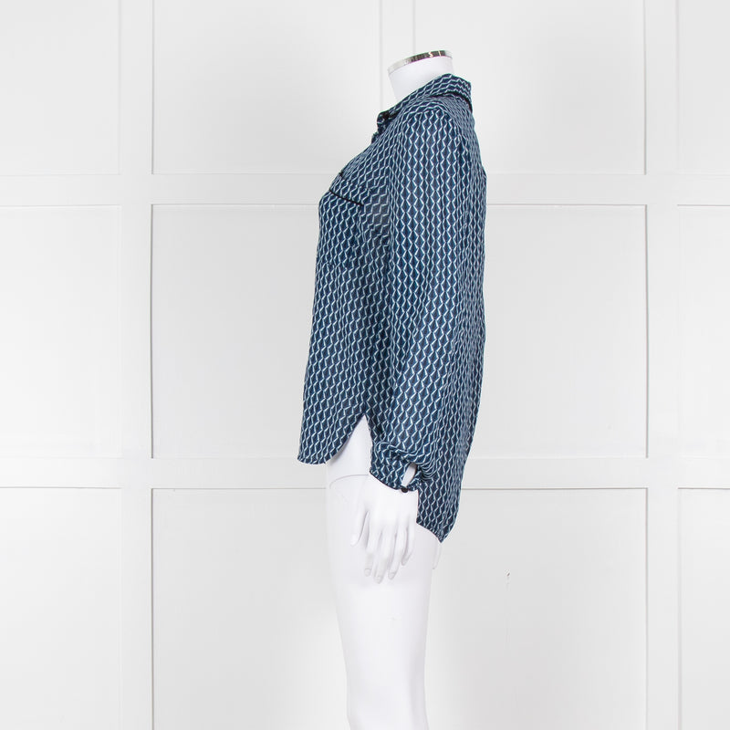 Baum Und Pferdgarten Blue Cream Navy Print Blouse