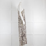 Paula Hermanny Cream Leopard Print One Shoulder Dress