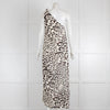 Paula Hermanny Cream Leopard Print One Shoulder Dress