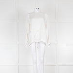 Raey White Jacquard Drawstring Waist Top
