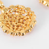 Oscar De La Renta Gold Red Diamante Stud Earrings